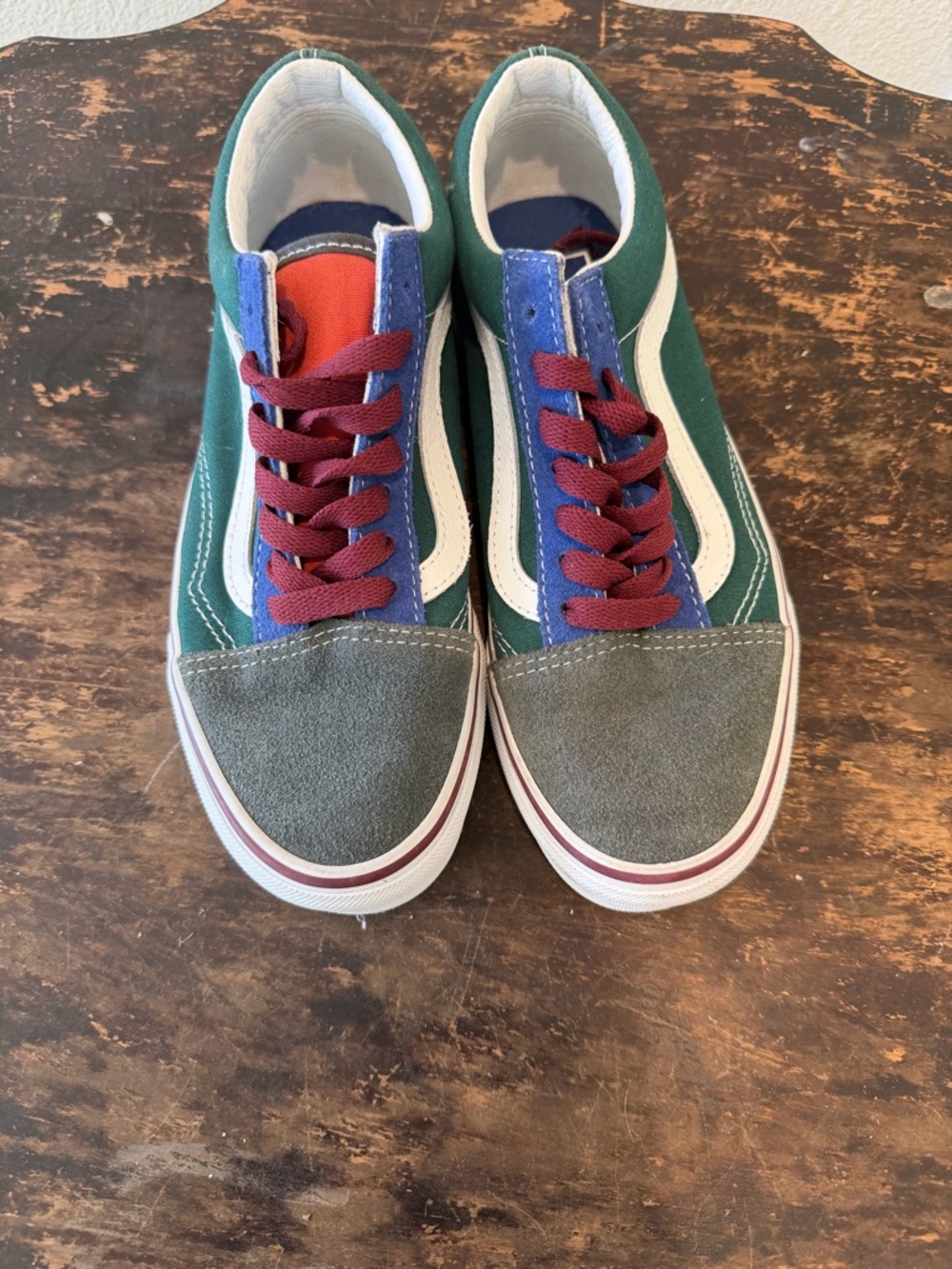 Vans Old Skool Color Mix 'Green Brown Blue' (model VN0A4BW2448).